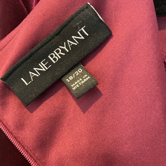 Lane Bryant Burgundy Velvet MIDI Front Slit Dress Size 18/20 Event Holiday Party - Picture 12 of 16